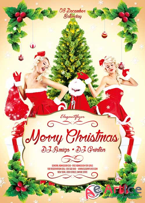Merry Christmas 3 Flyer Template + Facebook Cover