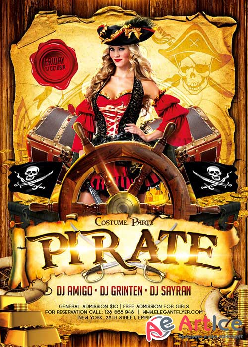Pirate Party 2 Flyer Template + Facebook Cover