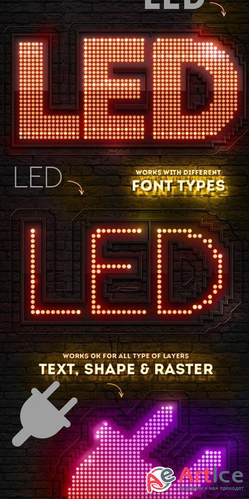 LED Lights Sign Photoshop Creator 897758