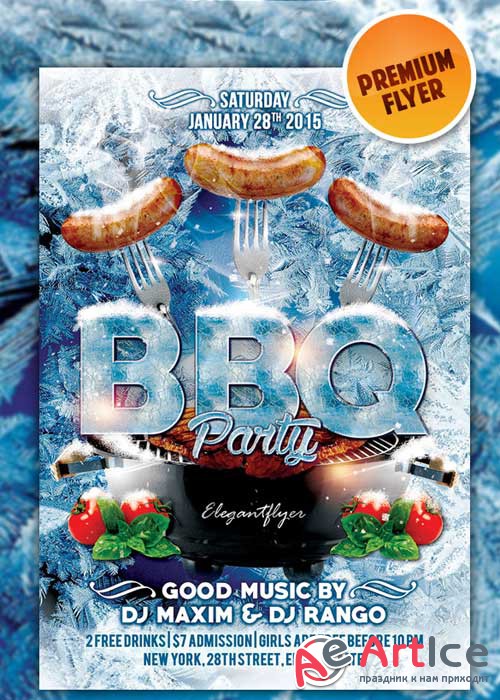 Winter BBQ Party flyer Template