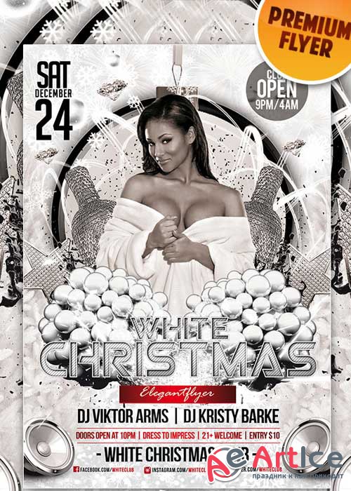 White Christmas flyer Template