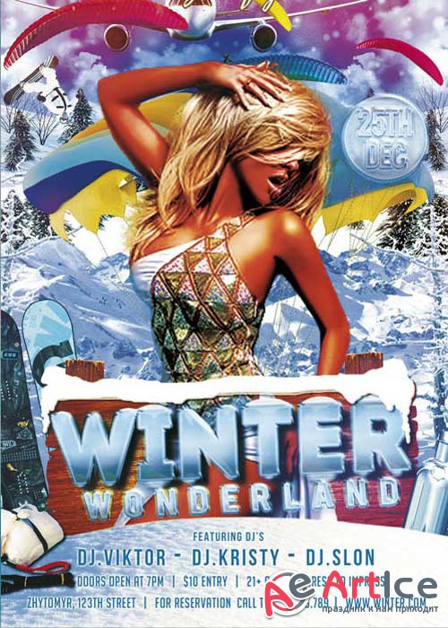 Winter Wonderland flyer Template