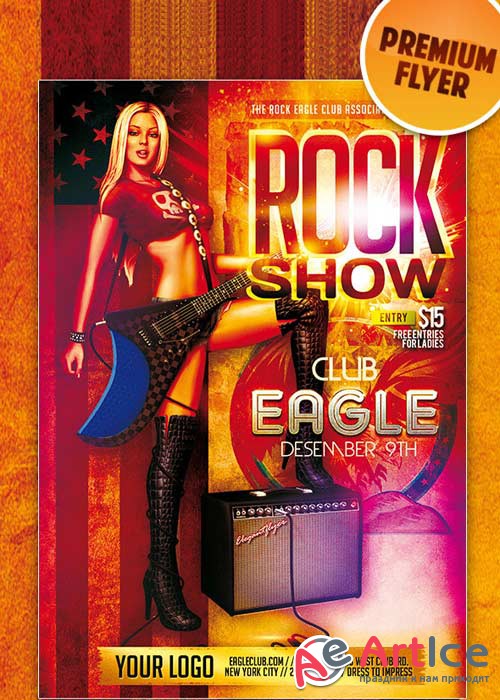 Rock Show flyer PSD Template
