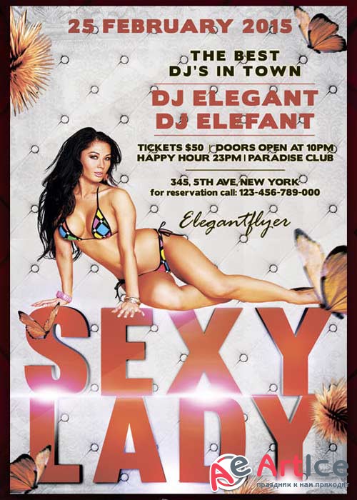 Sexy Lady  flyer PSD Template
