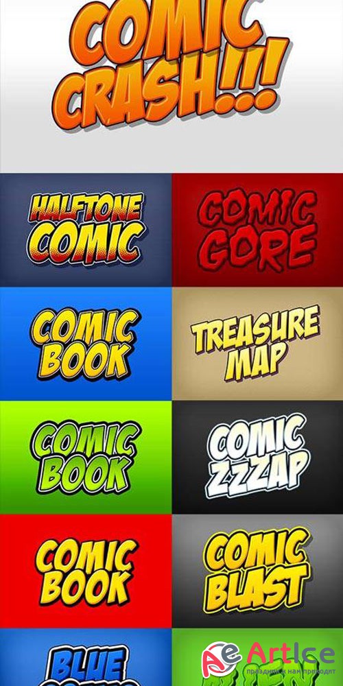 Comic Book and Cartoon Photoshop Styles Pack
