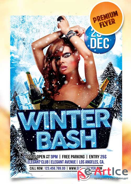 Winter Bash Flyer PSD Template + Facebook Cover