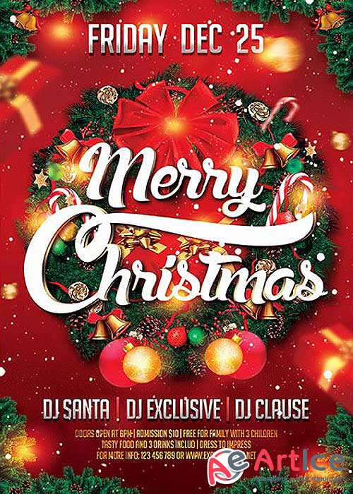 Merry Christmas Premium Flyer Template + Facebook Cover