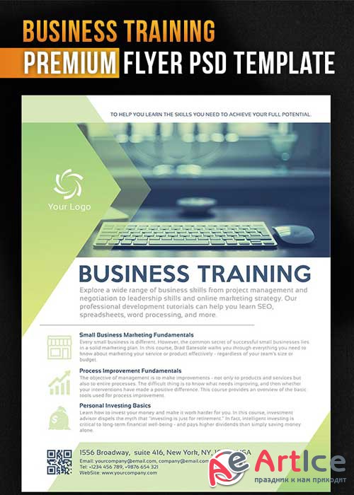 Business Training Flyer PSD Template + Facebook Cover