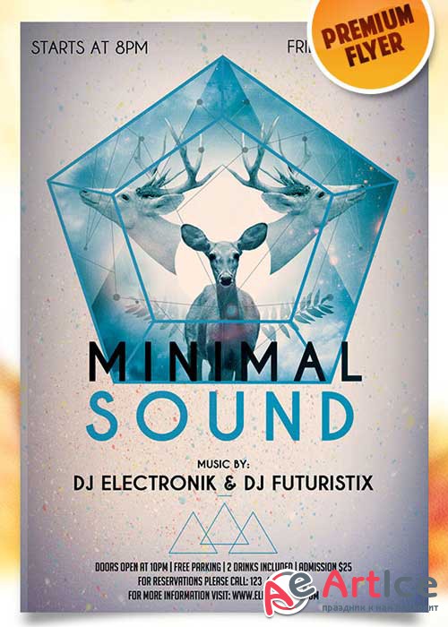 Minimal Sound Flyer PSD Template + Facebook Cover