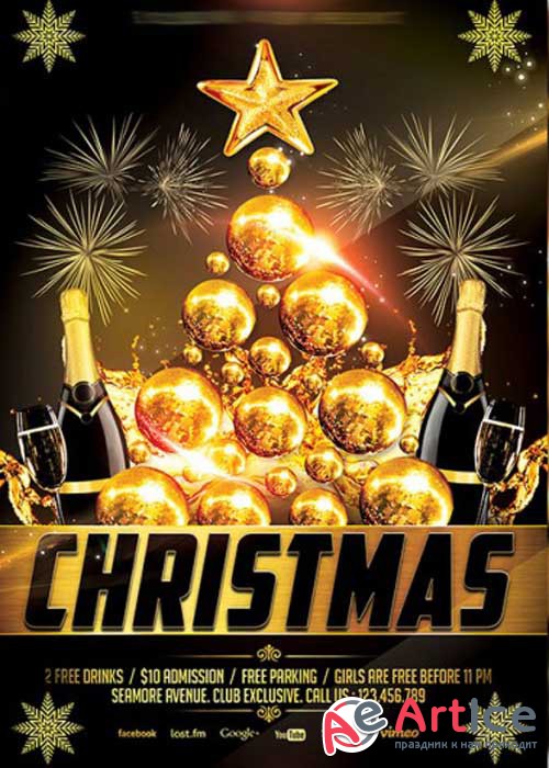 Christmas V8 Premium Flyer Template + Facebook Cover