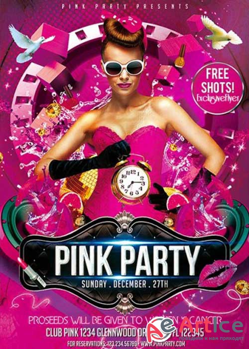 Pink Party Premium Flyer Template
