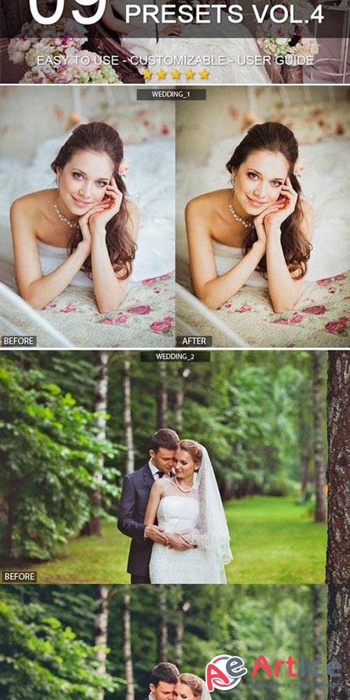 9 Pro Wedding Presets vol.4