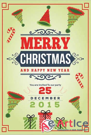 Happy Christmas Premium Flyer Template + Facebook Cover