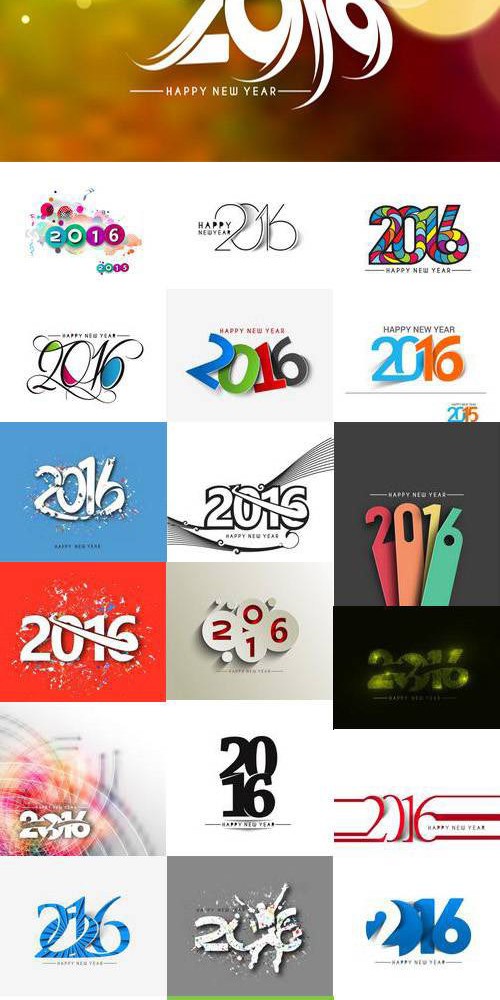 Vecor Set - 25 EPS  New Year Calendar 2016-2