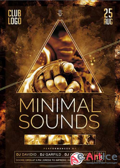 Minimal Sounds Vol.3 Premium Flyer Template + Facebook Cover