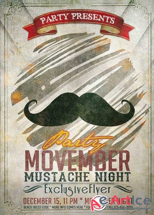 Movember Party Premium Flyer Template