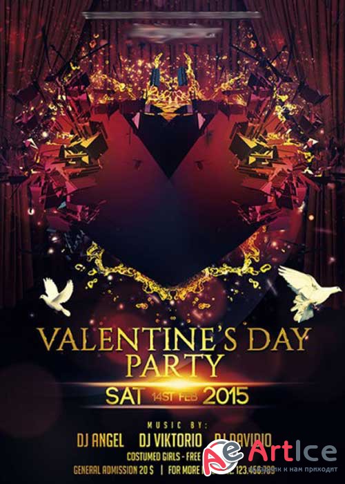 Valentines Day Party Premium Flyer Template