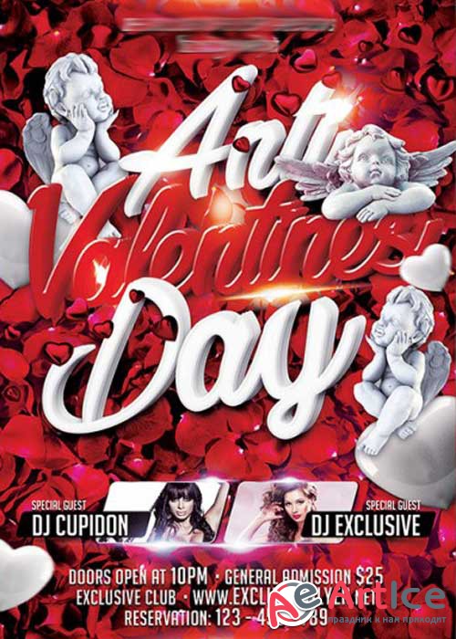 Anti Valentines Day Premium Flyer Template + Facebook Cover