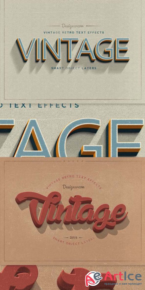 New Vintage Retro Text Effects