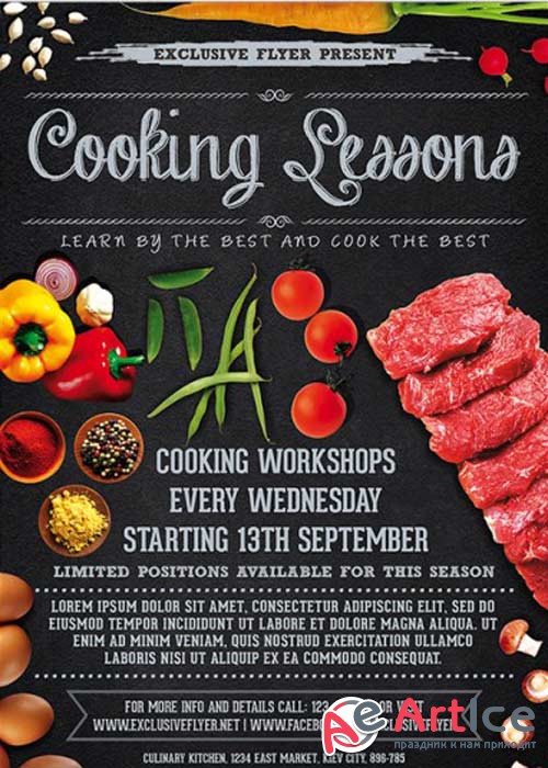 Cooking Lessons Premium Business Flyer PSD Template