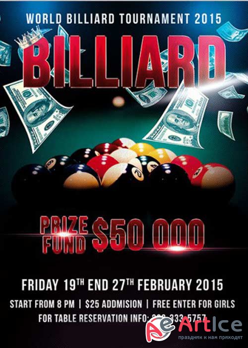 Billiard Tournament Premium Flyer Template