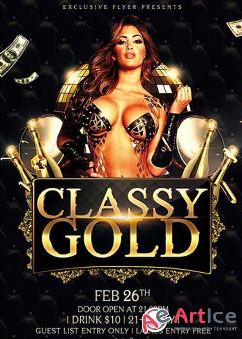 Classy Gold Party Premium Flyer Template