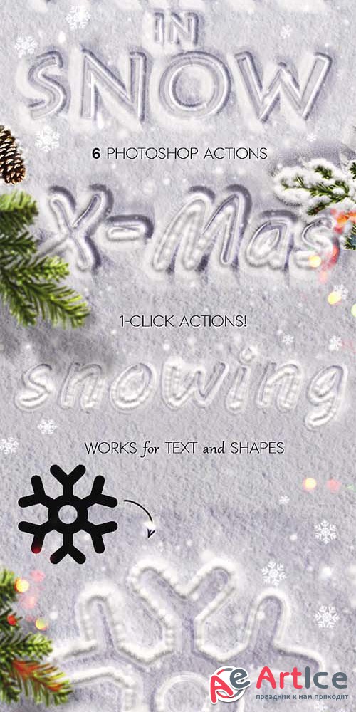 Snow Writing Photoshop Actions for Winter Time