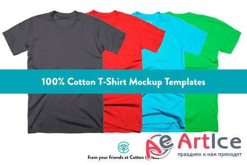 100% Cotton T-Shirt Mockups 2.0 - Creativemarket 109341