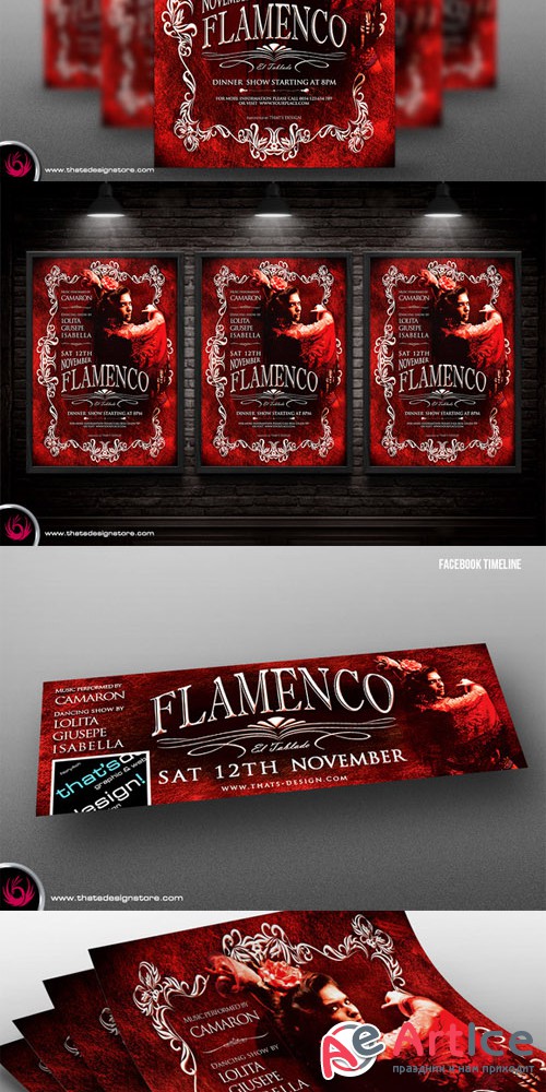 Flamenco Flyer Template V2 - Creativemarket 90677