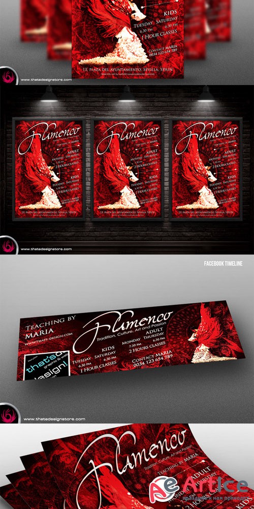Flamenco Flyer Template V3 - Creativemarket 90702