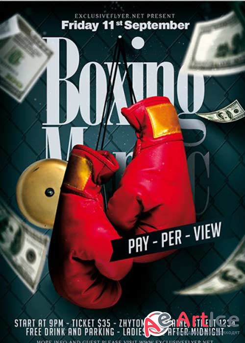 Boxing Maniac Premium Flyer Template + Facebook Cover