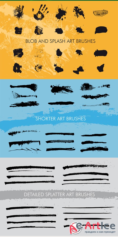 60 Messy Illustrator Brushes - Creativemarket 173190