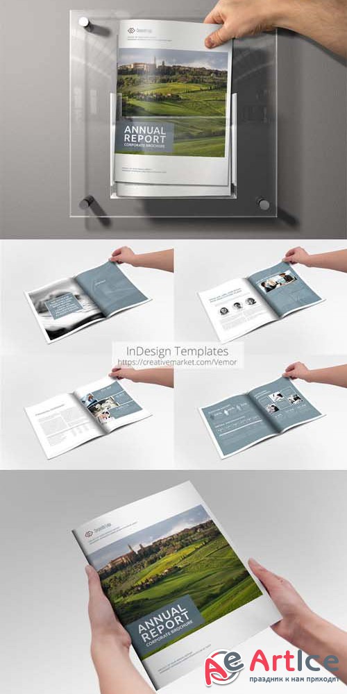 Annual Report Sharp InDesign Template