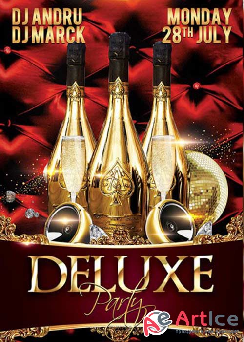 Deluxe Party Premium Flyer Template + Facebook Cover
