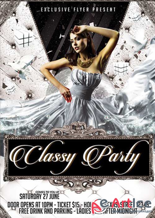 Classy Party Premium Flyer Template + Facebook Cover