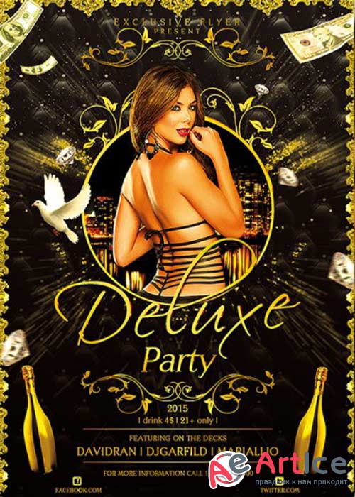 Deluxe Party V2 Premium Flyer Template + Facebook Cover