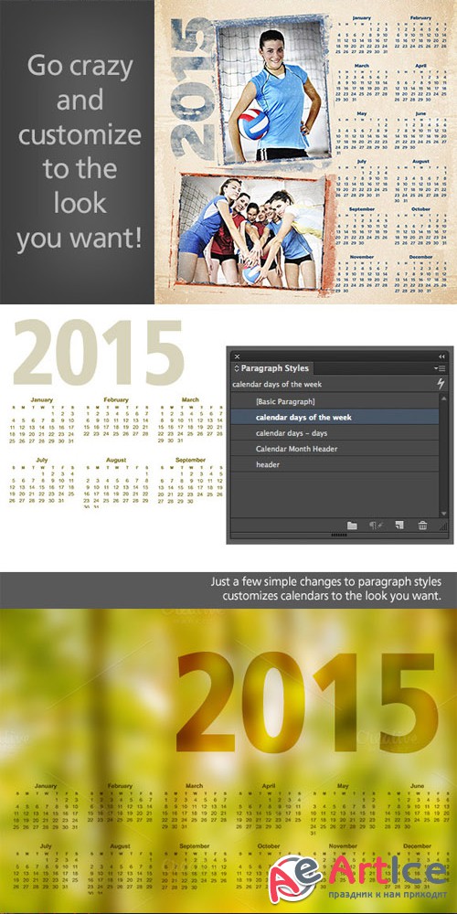 2015 Calendars for Photoshop - Creativemarket 12438
