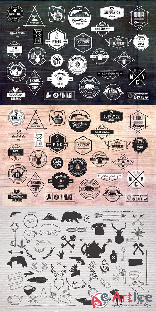 30 Vintage Logos + Design Elements - Creativemarket 118068