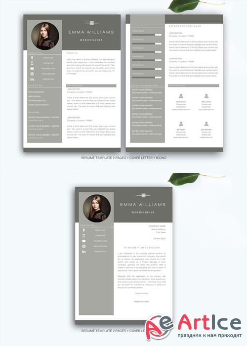 Resume template for MS Word - Creativemarket 208265