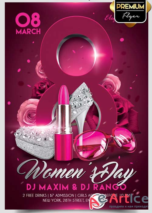 Womens Day Flyer PSD Template + Facebook Cover