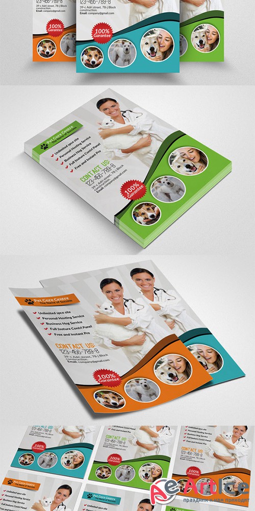 Pets Clinic & Care Centre Flyer - Creativemarket 552396