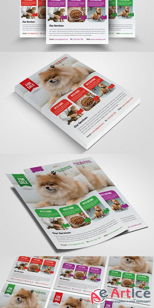 Pet Shop Business Flyer Template - Creativemarket 553964
