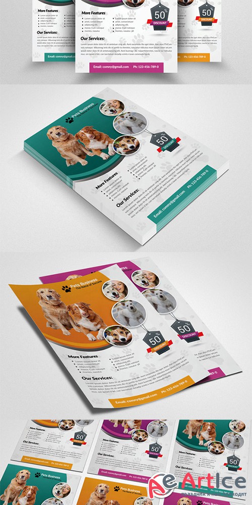 Pet Shop Business Flyer Template - Creativemarket 553111