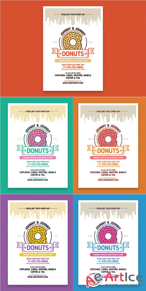 Donuts poster template - Creativemarket 168085