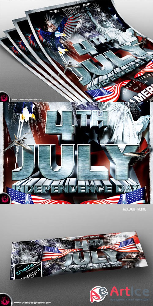 Independence Day Flyer Template - Creativemarket 91035