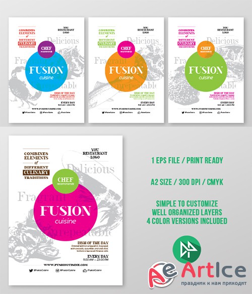 Fusion food poster template - Creativemarket 55258