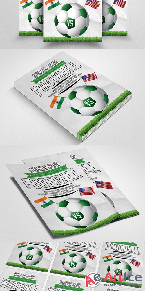 Big Match Football Flyer Template - Creativemarket 555073
