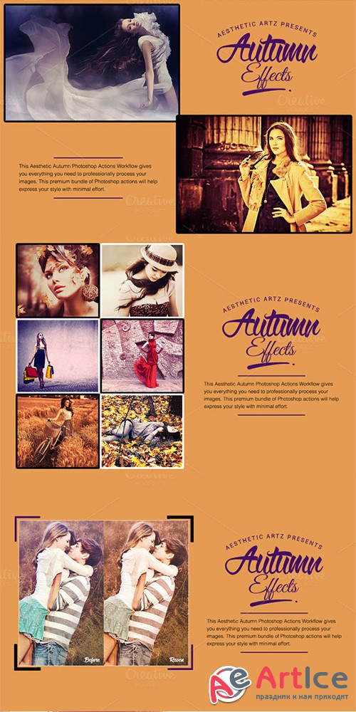 Aesthetic Autumn Effects PS Actions - Creativemarket 348747