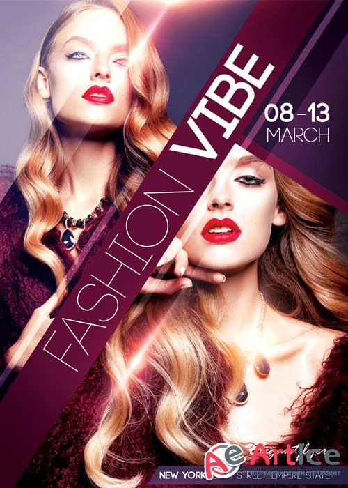 Fashion Vibe Flyer PSD Template + Facebook Cover