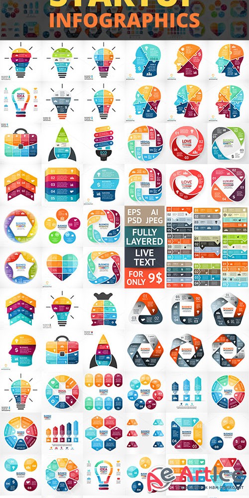 Creative Infographics. PSD Included - Creativemarket 550213